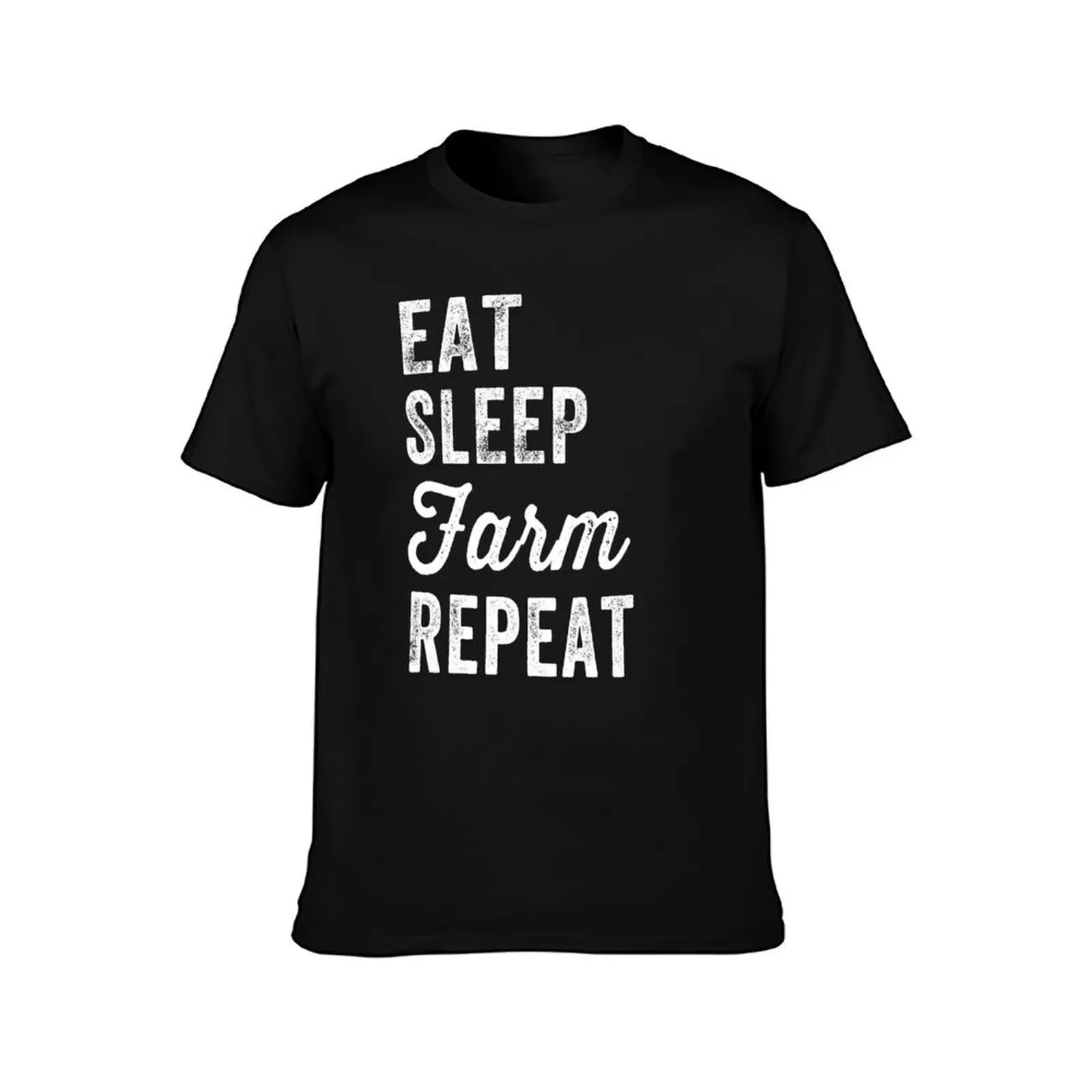 Eat sleep farm repeat - Funny farmer T-Shirt Abstract Pattern Print Top T-Shirt