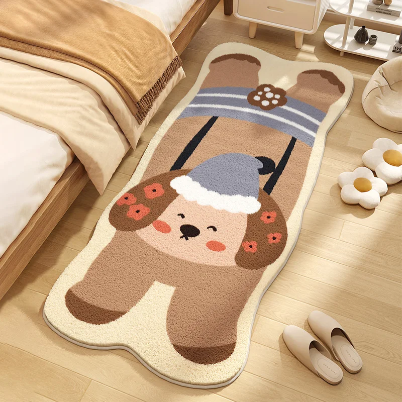 VIKAMA Adorable Cartoon Animal Rug Soft, Cosy and Non-Slip Entrance Hallway Doormat Bedroom Entrance Bedside Rug Home Decor