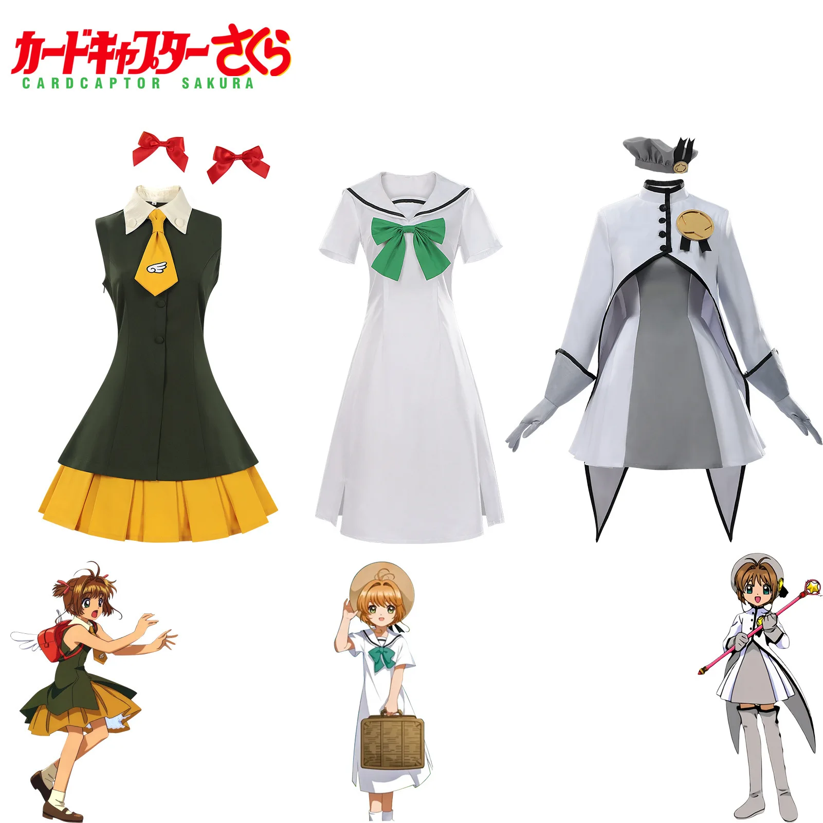 

Anime Sakura Cos Magic Card Girl Sakuragi of This Sakura Sakura Sword Brand Costume A Full Set of Halloween Animation Costumes