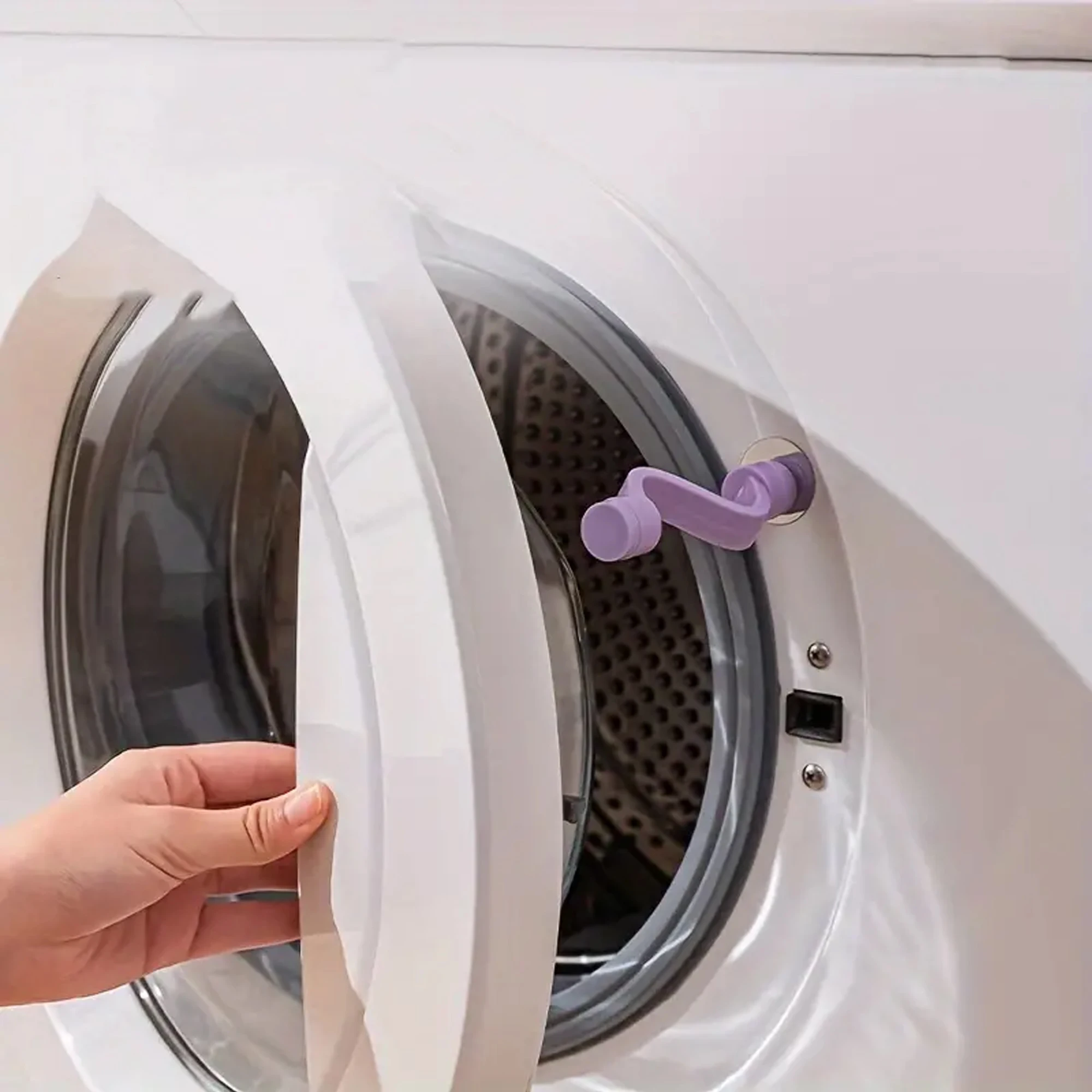 1 Piece of Front-Mounted Washing Machine Ventilated and Mildew-Proof Door Lock, Deodorant, Metal Veneer with Magnetic to Ensure the Lock under the Ventilation and Safe, with Air Circulation, and the Washing Machine Door Stop Bracket