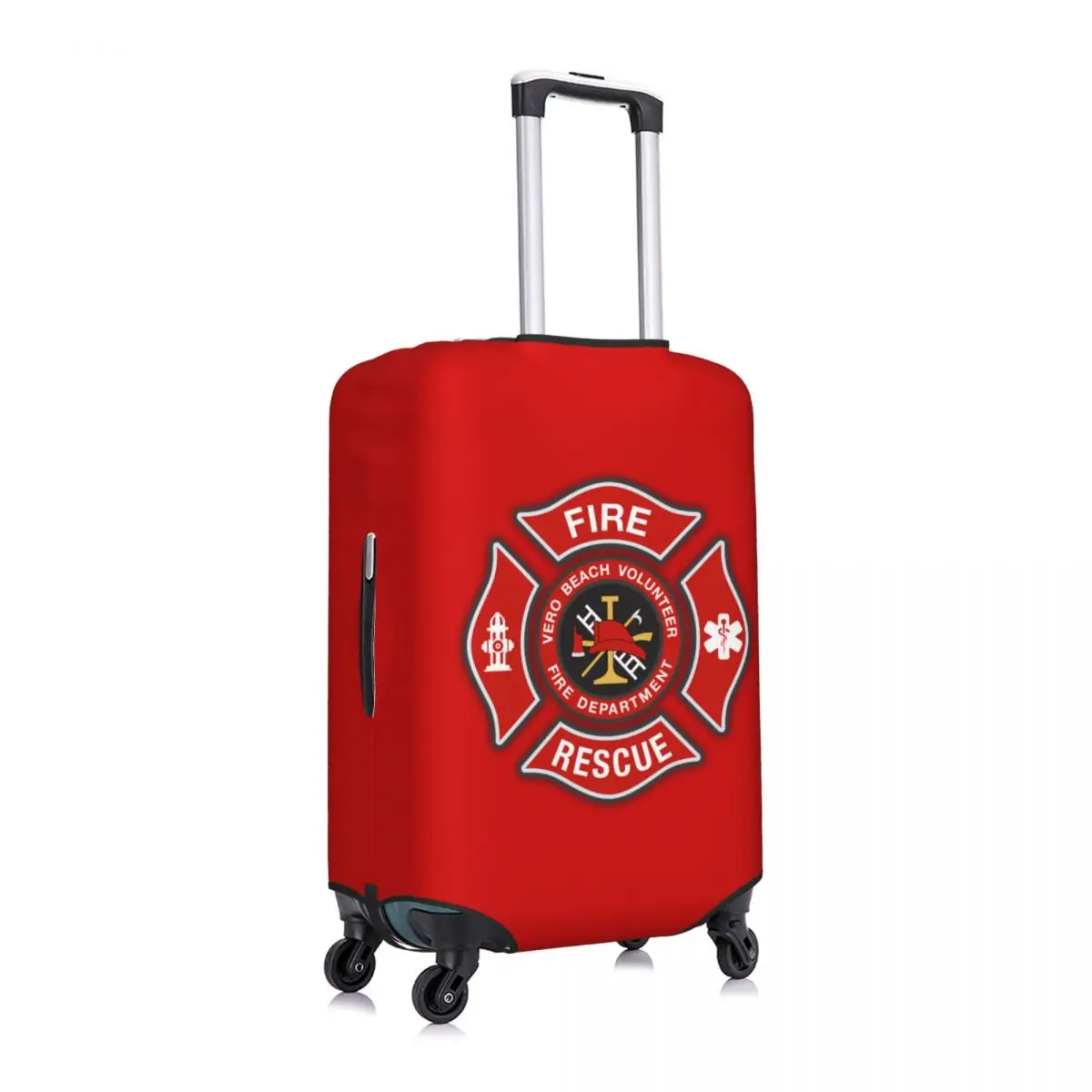 Custom Fire Rescue Firefighter Luggage Cover Elastic Travel Suitcase Protective Covers Suit For 18-32 inch