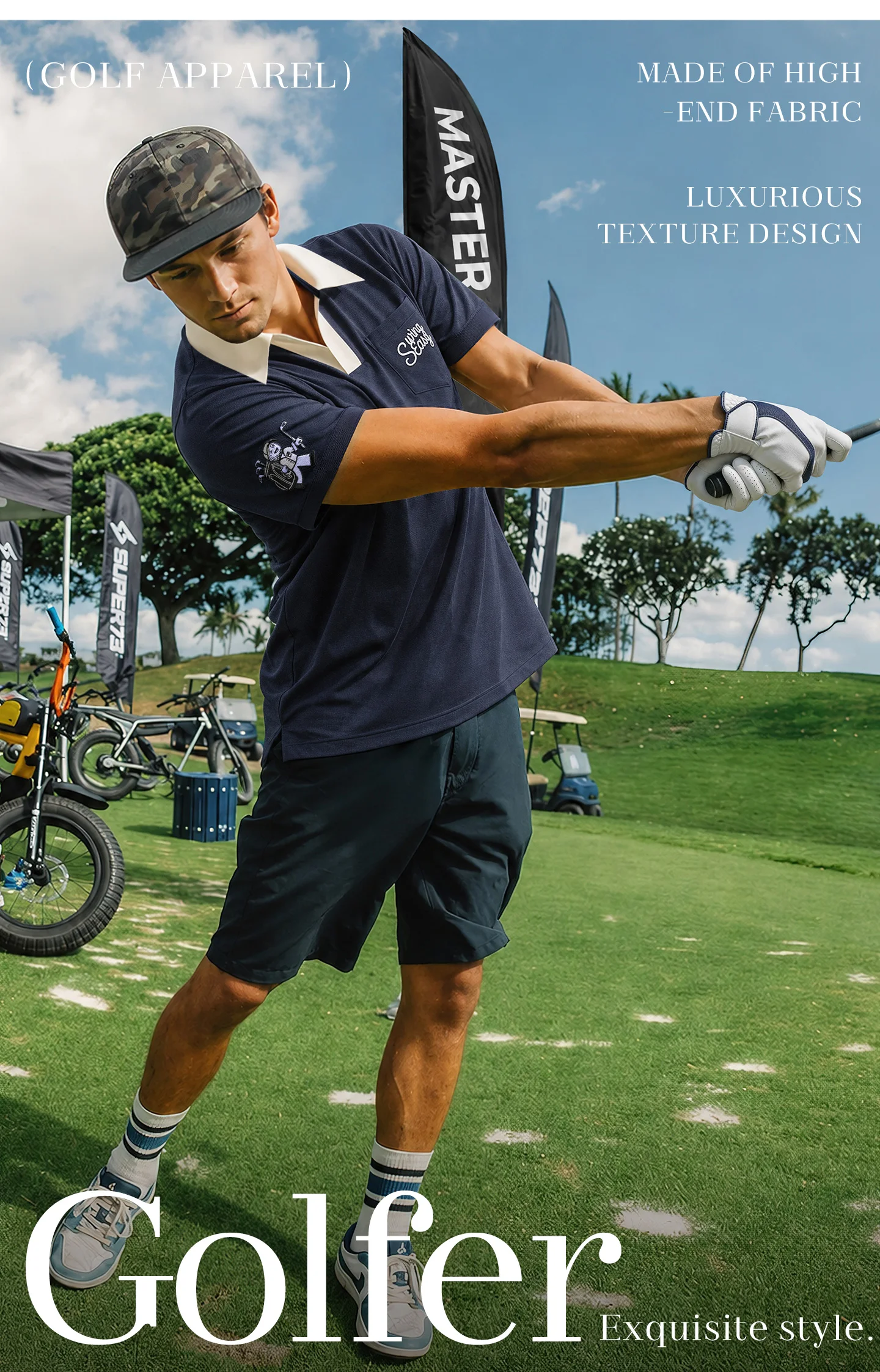 PGM Golf Herren Kurzarm-Poloshirt Sommer Atmungsaktives Kragen-Sportoberteil Kleidung YF925 – Detail 3