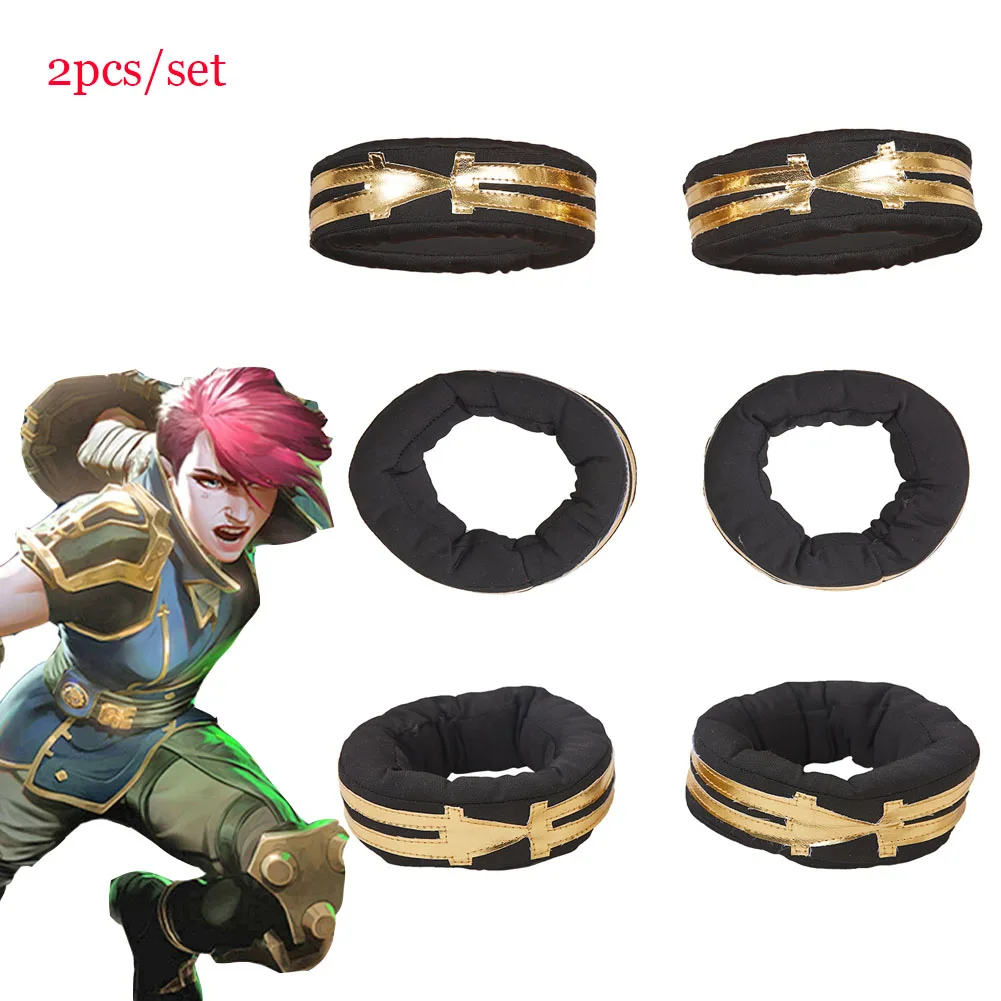 Vi Cosplay Men Ankle Bracelets Foot Rings Game LOL Costume Accessories Vervel Rings Halloween Carnival Prop Adult Fancy Roleplay