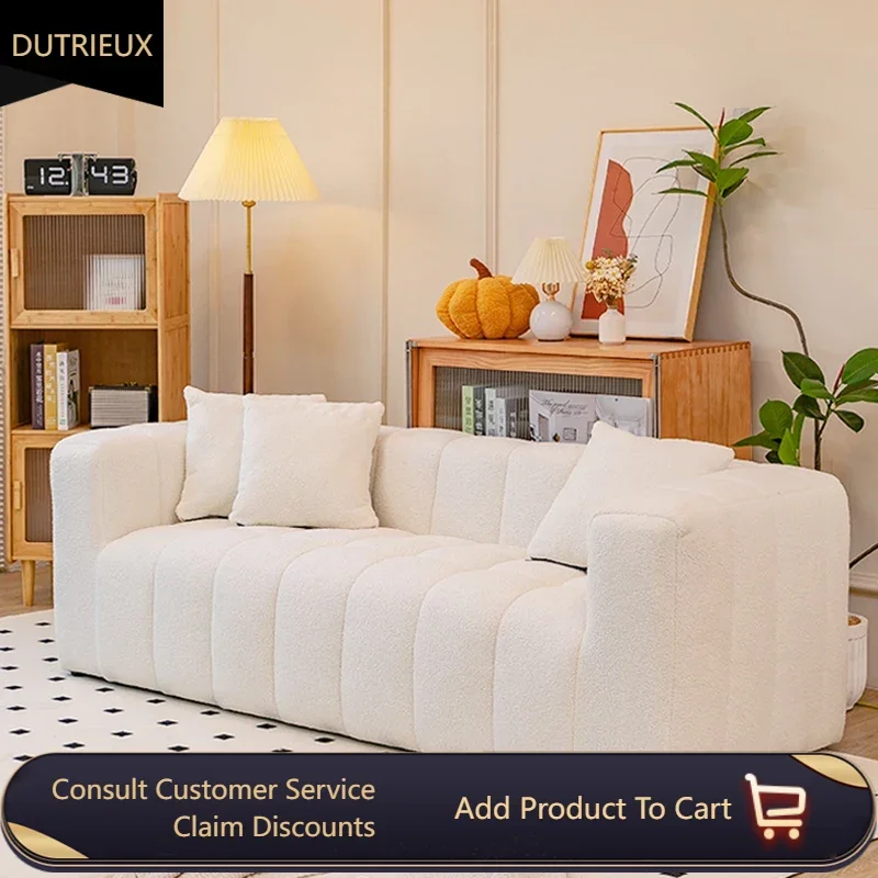 

Retro Three Sofa French Style Plush Small Sofa Minimalist White Sillon Relax Reclinable Para Salon Living Room Furniture