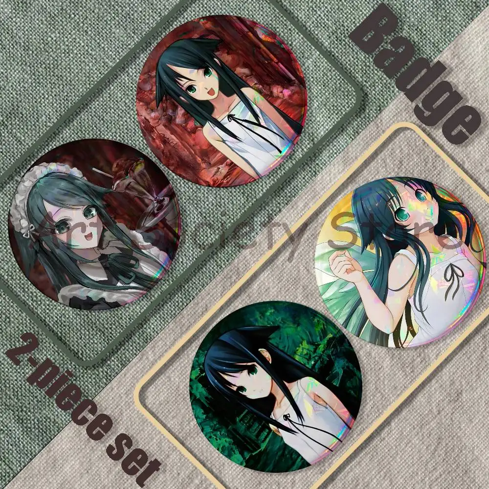 The S-Song of S-Saya 2-piece set Pins Backpack Clothes Jewelry Accessories Cartoon Round Brooch Button Badge Fan Collection Gift