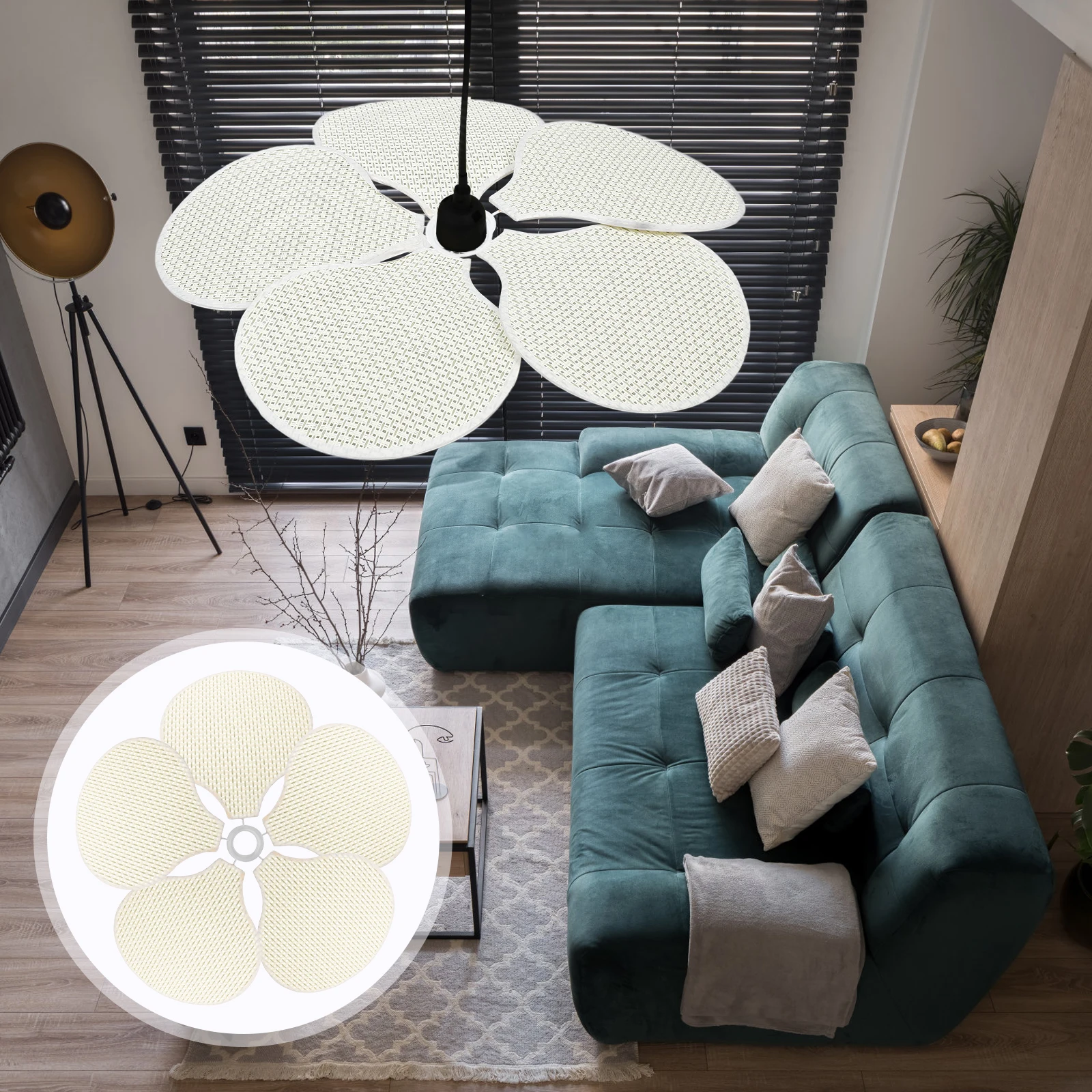 

1 Set Boho Hanging Light Shade E27 Cloth Ceiling Lamp Cover Petal Design Decorative Lampshade Replacement For Chandelier Pendant
