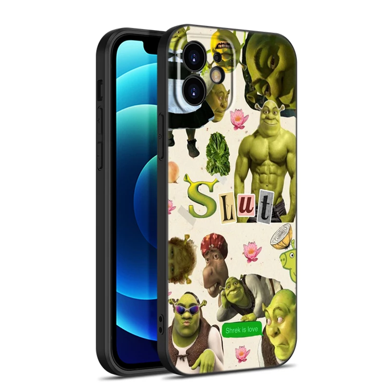 Cartoon Moive S-Shreks Black Phone Case For Apple iPhone 15 Pro Max 14 13 12 Pro Max Mini 11 Pro 7 8 Plus XR X XS SE 2020 2022