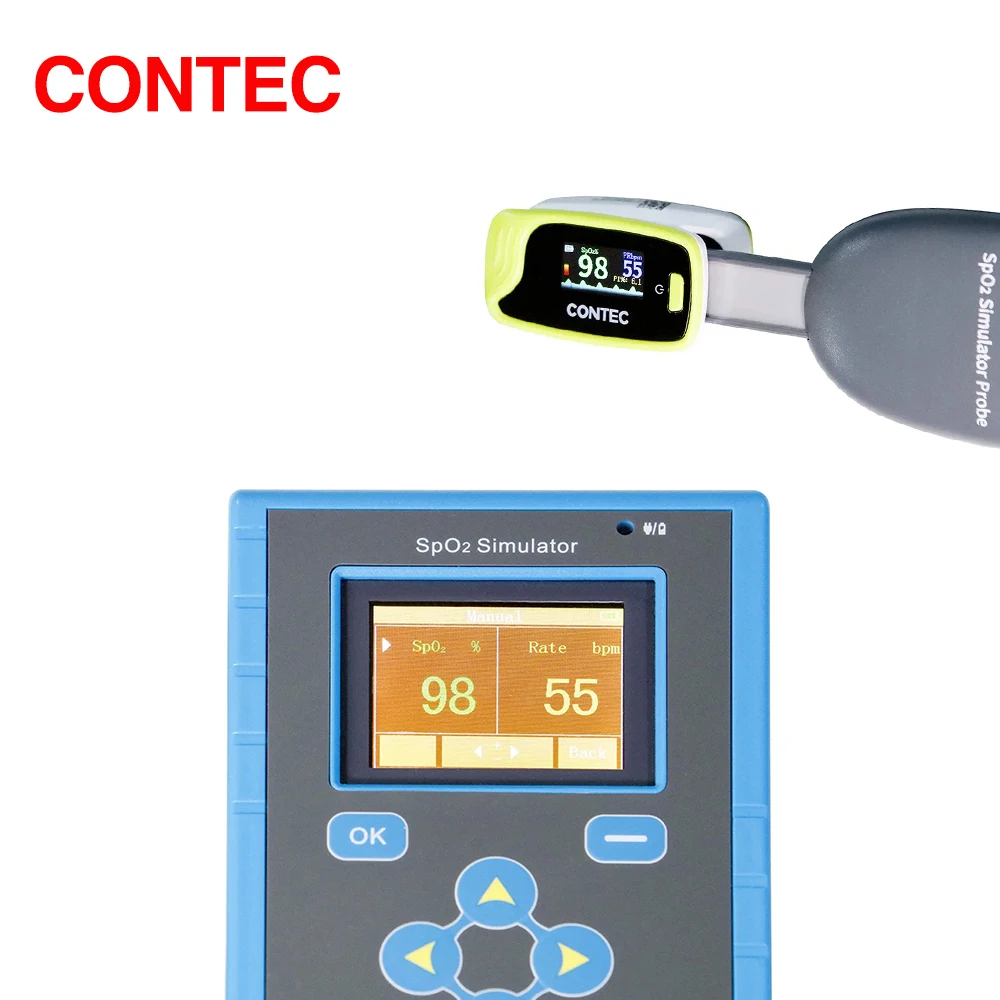 Pulse Oximeter Accuracy Monitoring CONTEC MS100 Blood Oxygen Simulator - SpO2 Pulse Rate Tester, R-curves/Rate Amplitude