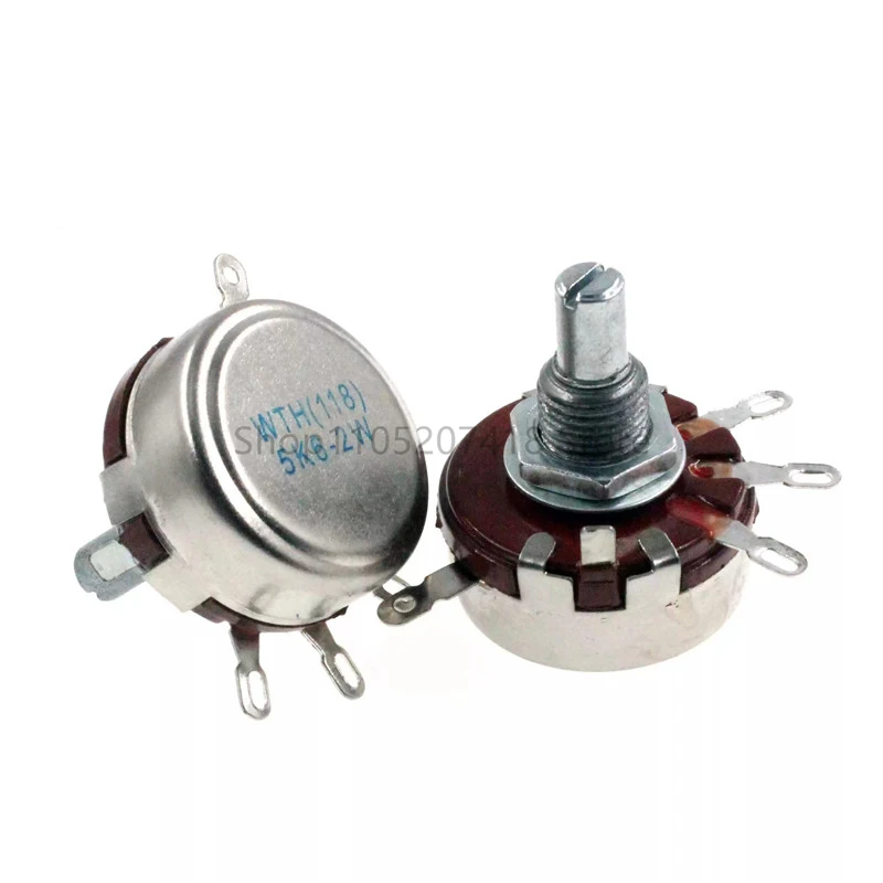 10PCS/Lot WTH118-1A 2W 470R 560R 680R 1K 2.2K 4.7K 10K 22K 47K 100K 470K 1M Ohm  Carbon single coil potentiometer WTH (118)