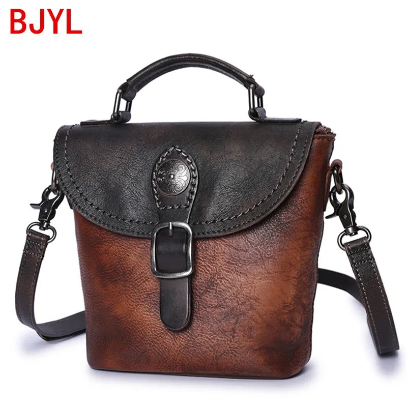 

Женские сумки из натуральной кожи, маленькая сумка-ведро, кожаные сумки через плечо ручной работы, оригинальные сумки-мессенджеры