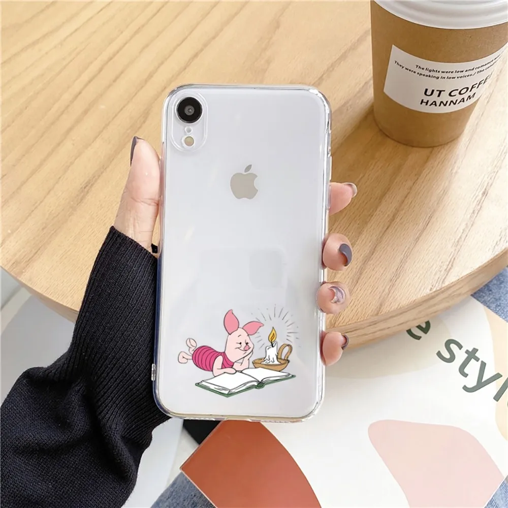 Cute P-piglet-t Pig W-winner Phone Case For Iphone 15 11 13 14 Pro Max 7 8 Plus X Xr Xs Max Se2020 12mini Transparent Cover