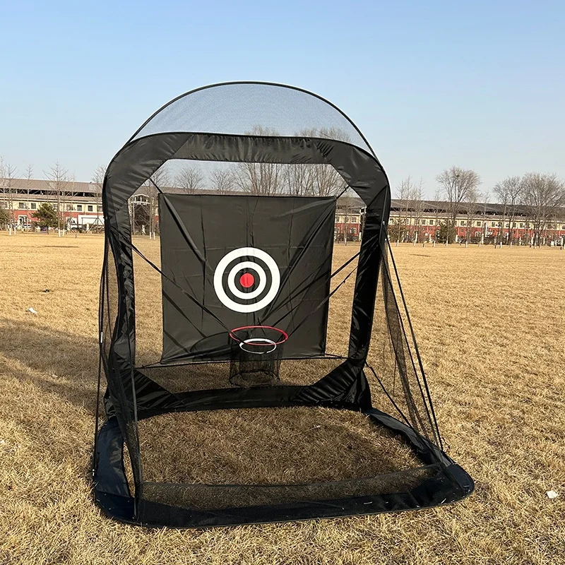 9*7*7ft OEM Logo Pop up Golf Practice Net Chipping Practice Net with Ball Return for Garage or Backyard