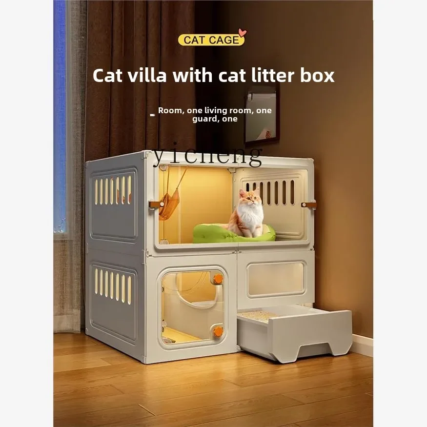 

XL cat villa with toilet drawer type integrated interior large free space one bedroom one