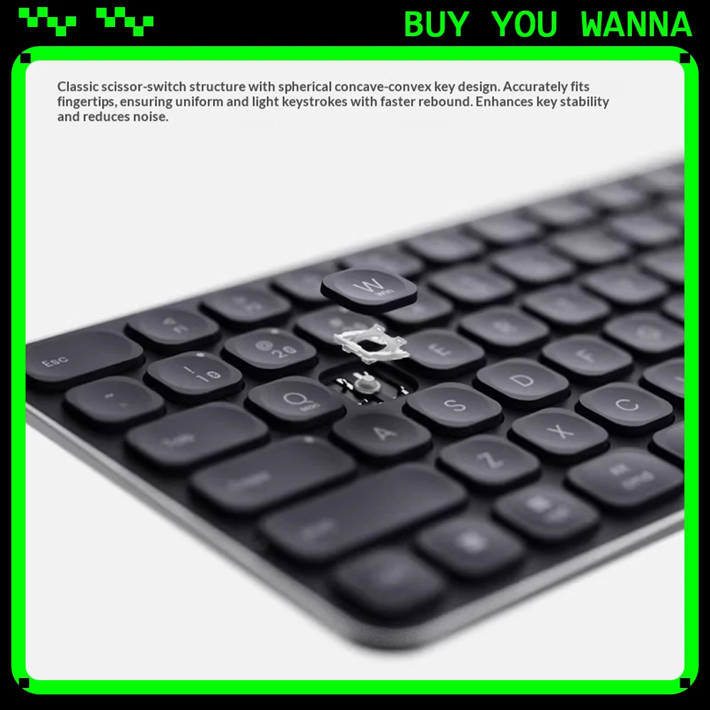 Rapoo E9300G Wireless Keyboard 3.9mm² Light Scissors Foot Fits Finger Pulp Multimode Connection Office Keyboard Pc Accessories