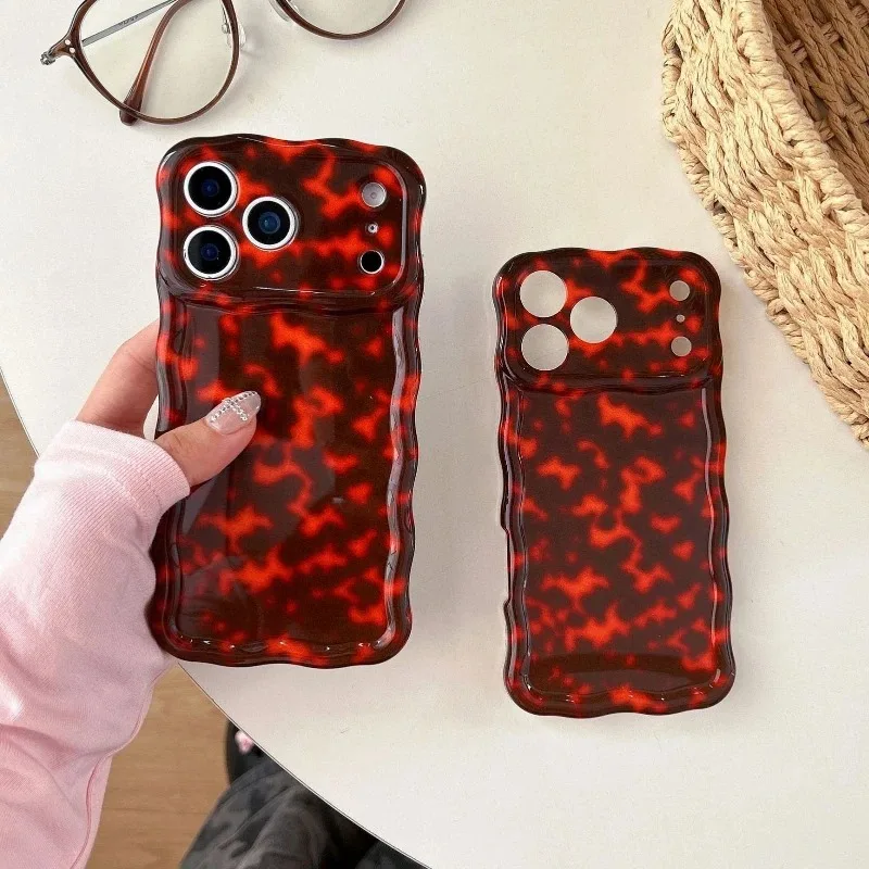 

Leopard Print Amber Pattern Art Glossy Retro Phone Case For IPhone 14 15 16 17 Pro Max Case Cute Luxury Cartoon Shockproof Cover