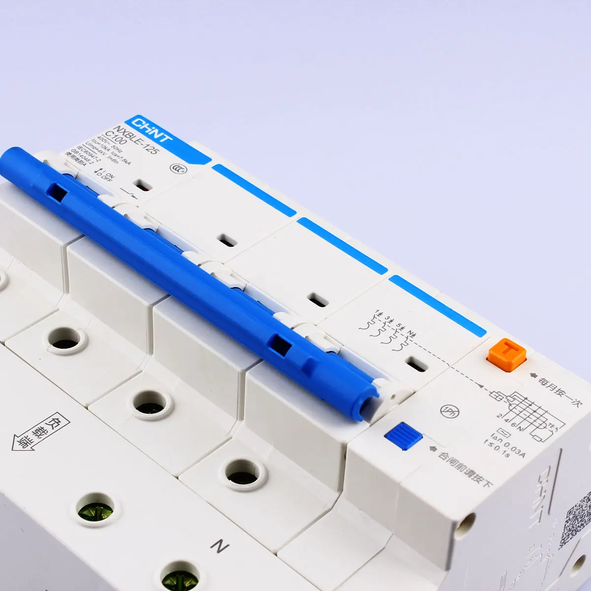 Imagem -03 - Chnt Chint-corrente Residual Operado Disjuntor Interruptor de ar Pequeno Nxble125 63a 80a 100a 125a 4p Proteção Rcbo