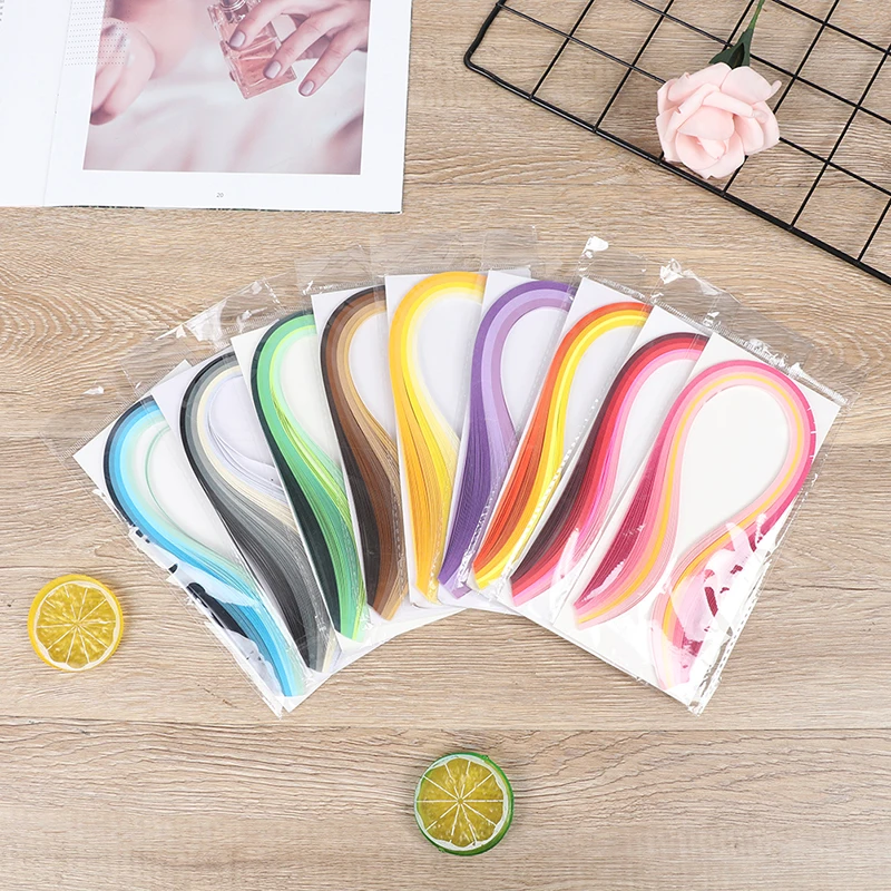 Set di strisce di carta per quilling da 100 pezzi, 3 mm, 39 cm, carta a colori sfumati per artigianato, strumento per quilling fai da te, carta fatta a mano