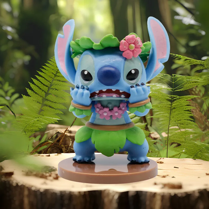 6 stks Disney Stitch Raar Dagboek Collectie Leuke Cartoon Figuur Model Pop Anime Desktop Ornament Taart Decoratie Kinderen Speelgoed Geschenken