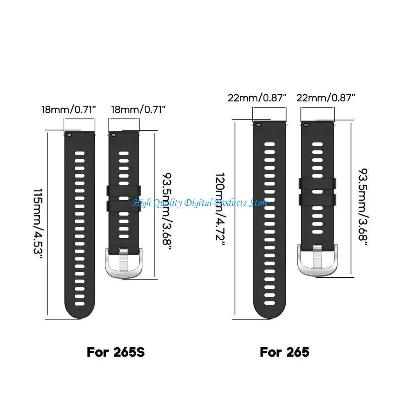U2JE Silicone Wristband Belt for Forerunner 265/265S Anti-scratch Strap Loop-Bracelet