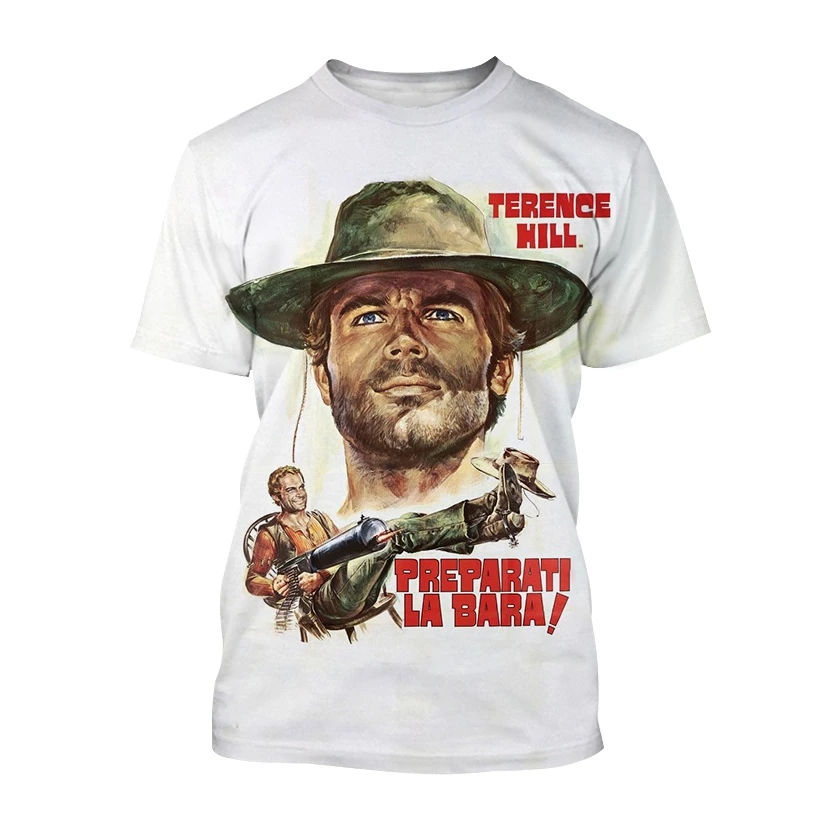 New Terence Hill 3D Print T-Shirt Summer Fashion Men\'s Women\'s Street Short Sleeve T-Shirt Famous italian actor Casual T-Shirt