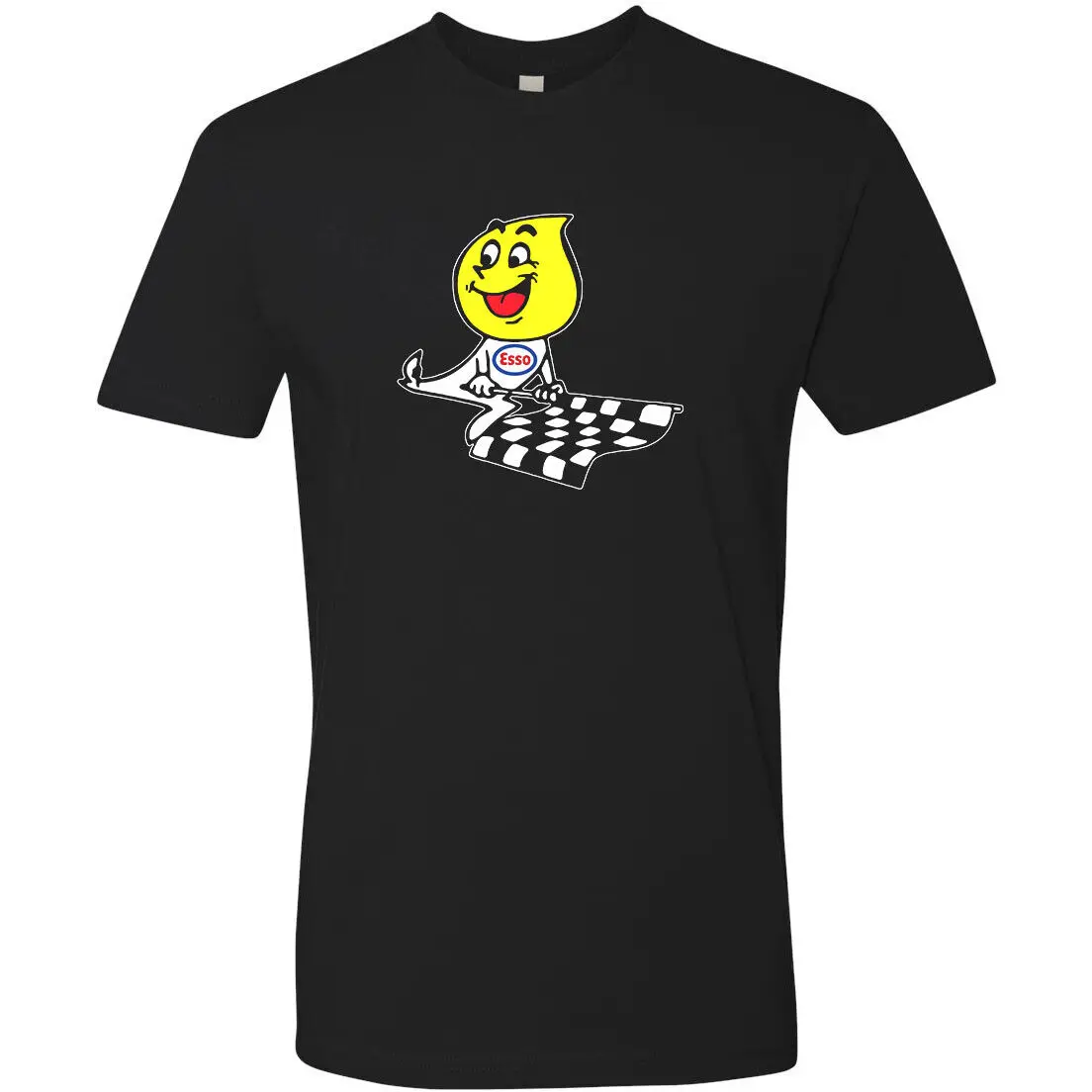 Hot Rod T Shirt Tee Nostalgia Gas Oil Drag Race Esso Drip Racing Flags