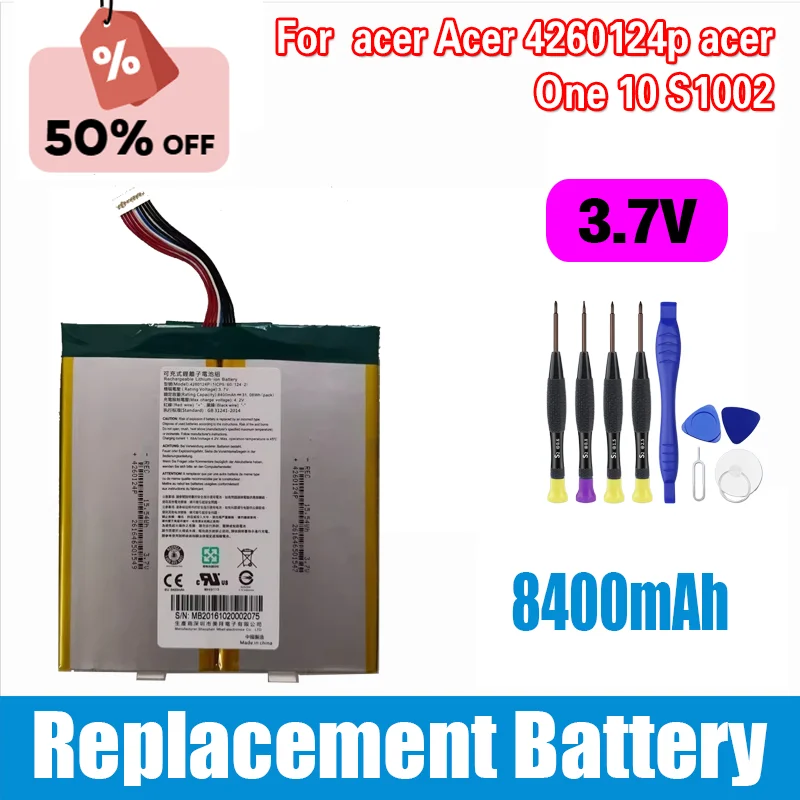 

High-Quality 3.7V 5400mAh Bettery for Acer Acer 4260124p Acer One 10 S1002 Flat Panel Battery
