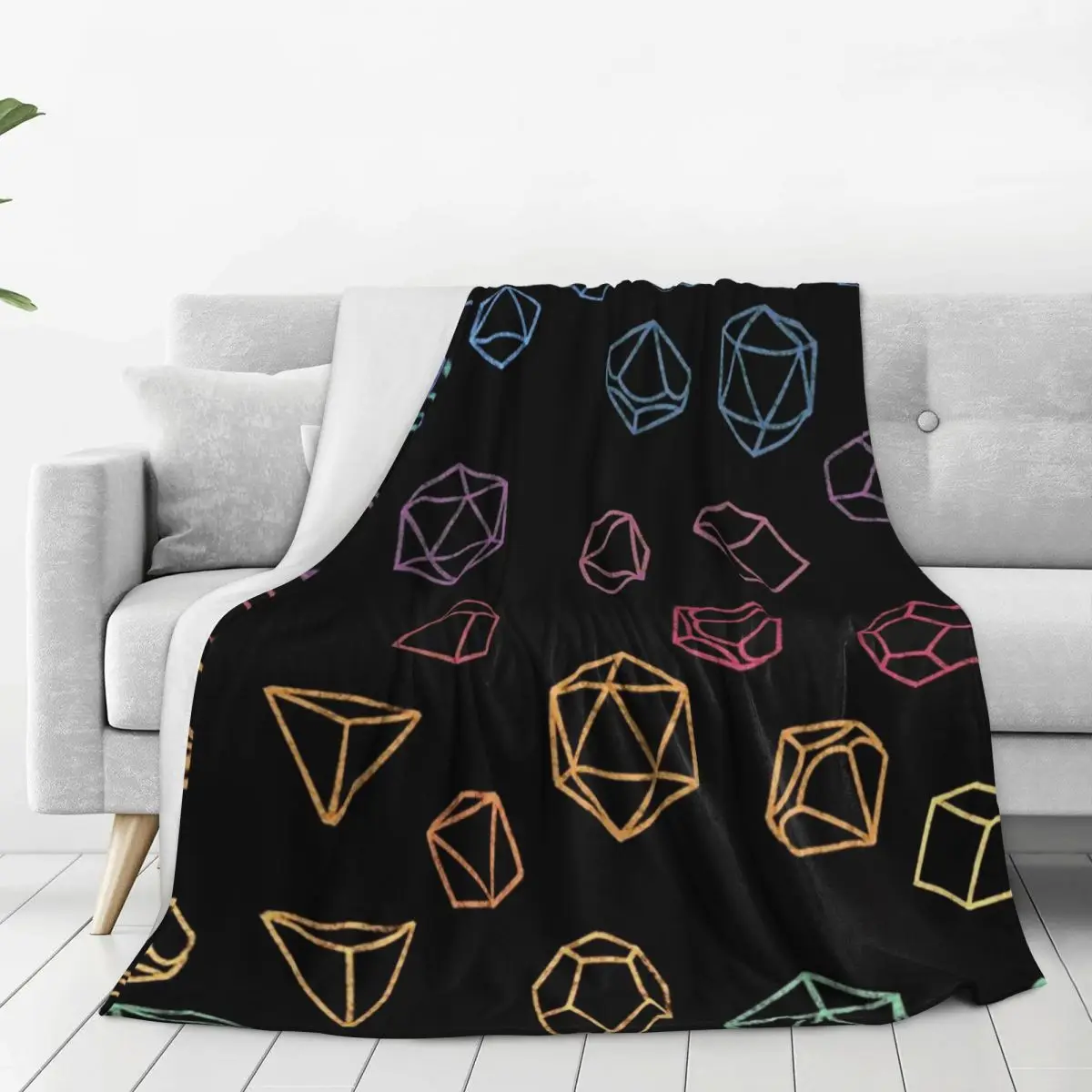 DnD Dice Rainbow Blanket Fleece Breathable Throw Blankets Sofa Throw Blanket For Couch Bedding Outdoor Throws Bedspread Quilt