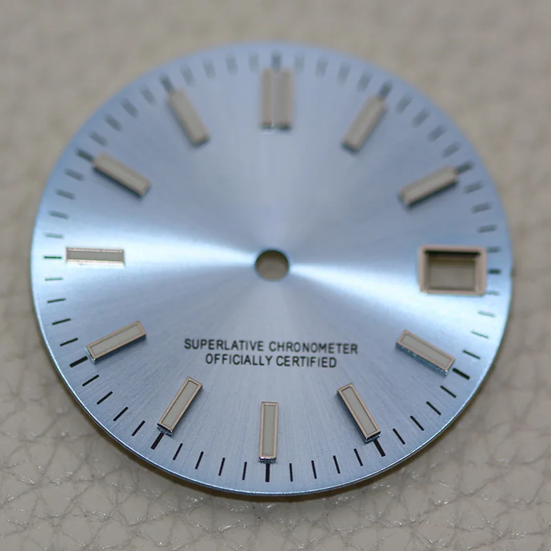 28.5mm Cadran Sunburst Yellow Date Just Dial NH35 S Logo Dress Watch Face DIY Mod Repair Parts
