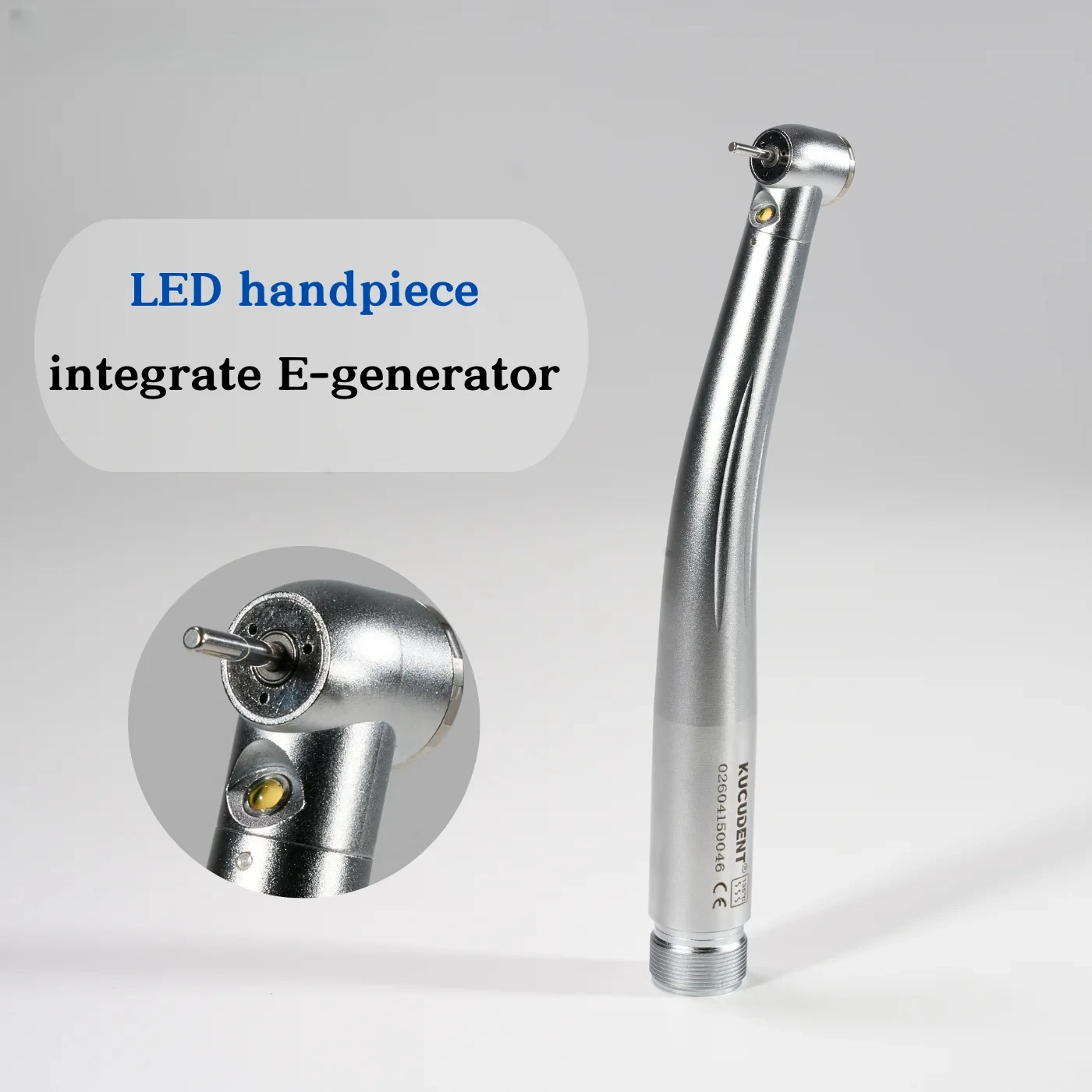 2/4Holes Dental High Speed Handpiece LED E‑Generator Self‑power Handpiece with Ceramic Bearing Push Button Design