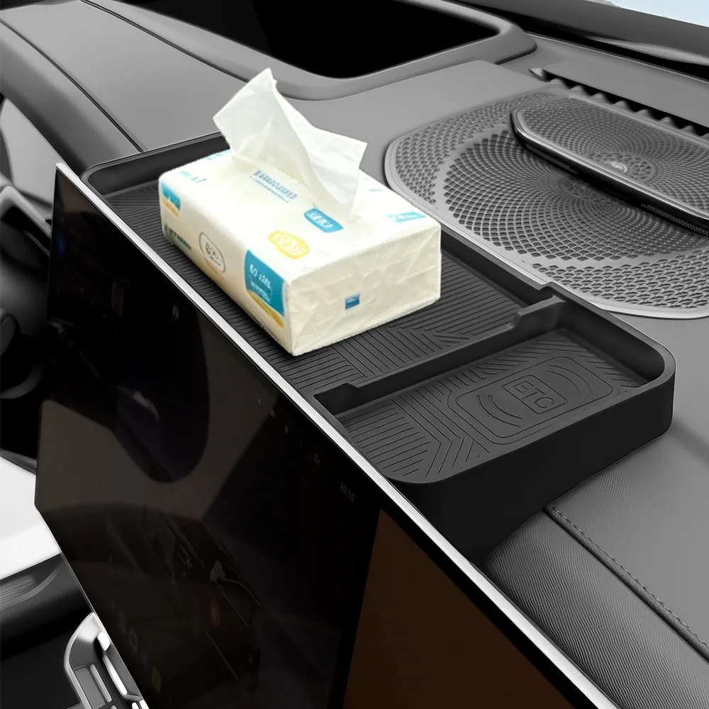 

For ZEEKR 8X 2026 Silicone Storage Box Behind The Central Control Screen Automotive Modification Supplies Expand Storage Space
