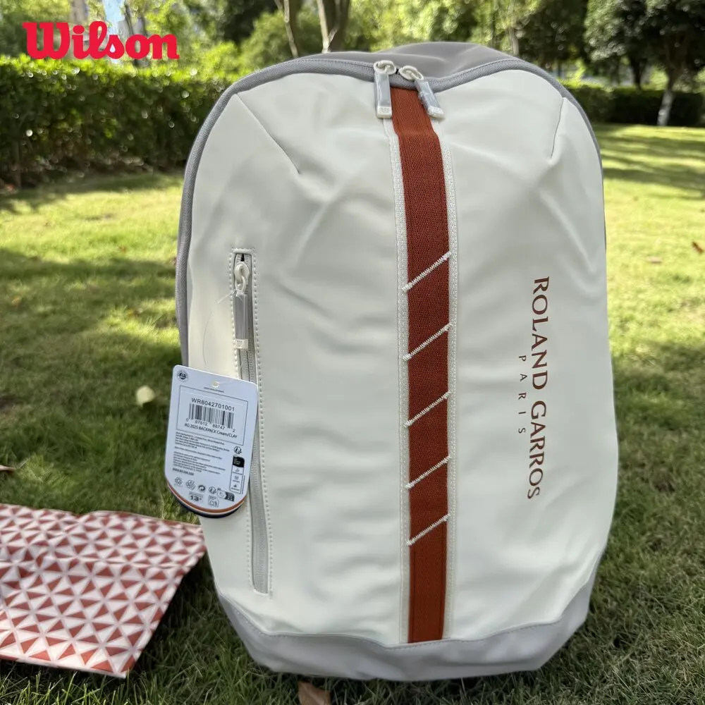 Wilson 2025 New Tennis Backpack Super Tour French Open Large Capacity Sports Tennis Racquet Bag with Separate Shoe Compartment