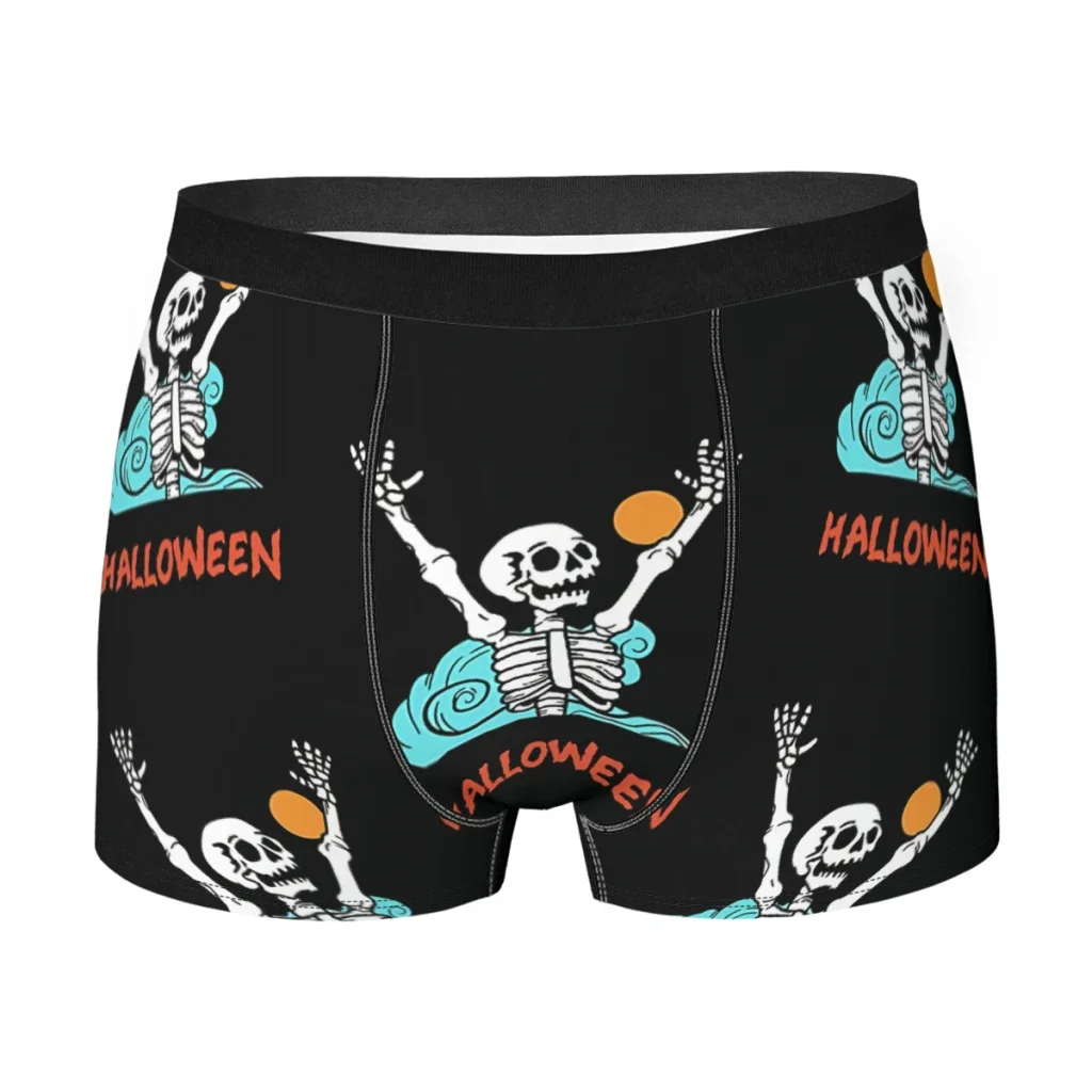 Hello Halloween With SkullSkull StyleUnderpants Homme Panties Man Underwear Comfortable Shorts Boxer Briefs