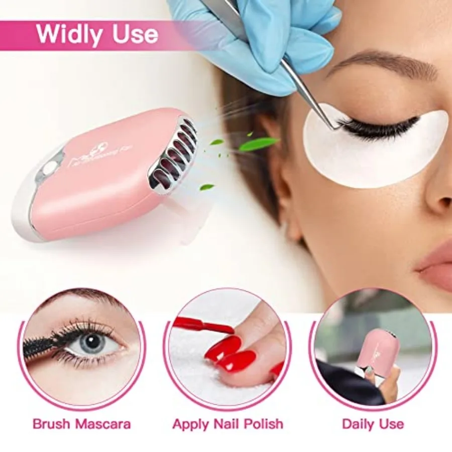 Mini Portable Eye Handheld for Eye Extension Rechargeable USB C Air Cooling Blower with Built in Sponge Extension Application