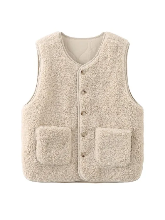 Herbst Winter Vintage Sli Warme Lamm Pelz Weste frauen High-End-Gefühl Doppelseitige Tragen Svel Jaet Oberbekleidung