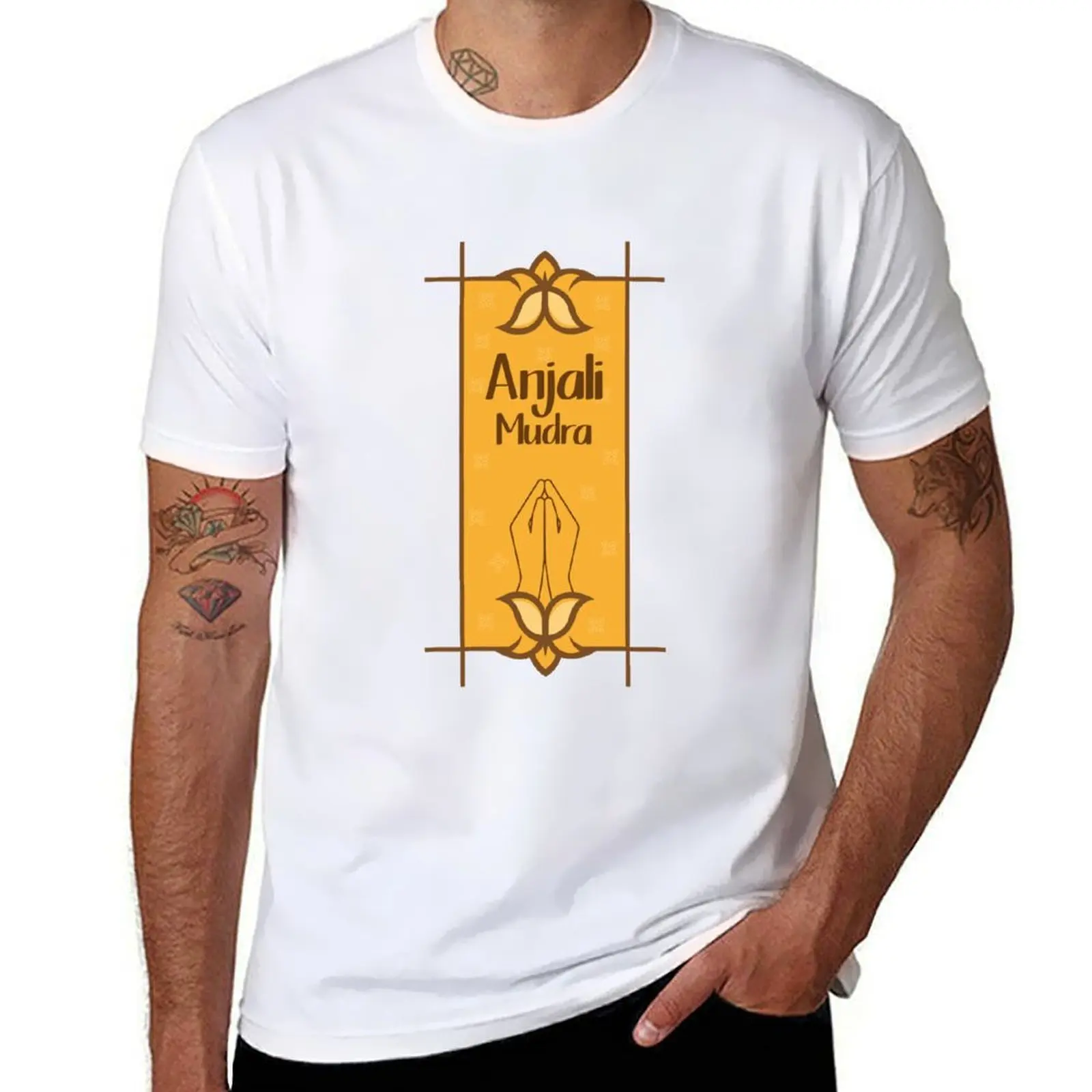 

Anjali-Mudra T-Shirt man t shirts graphic t shirts for man pack white cotton t shirts high quality T-Shirt