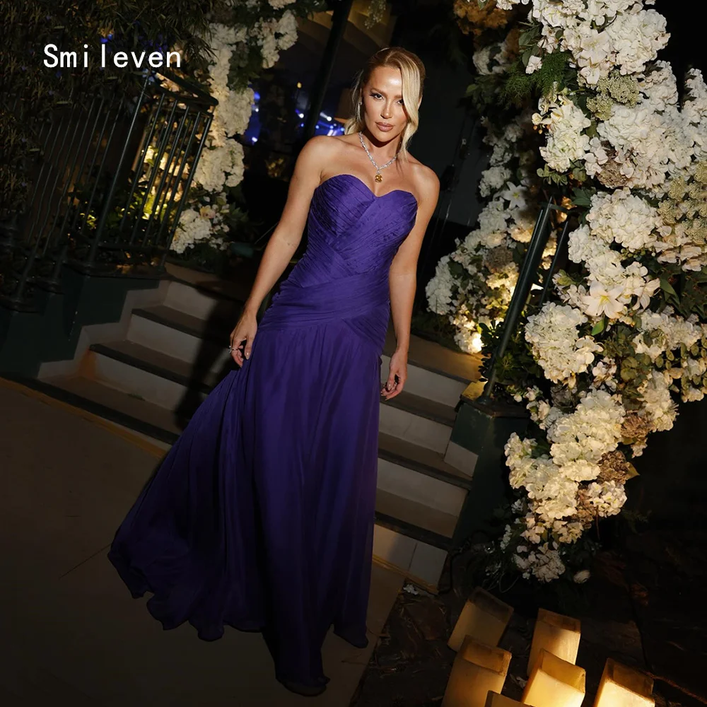 Suknia balowa Smileven Luxury Purple Mermaid, fioletowa, bez rękawów, z dekoltem w serduszko, na imprezę, na specjalną okazję, z możliwością personalizacji, model 2026