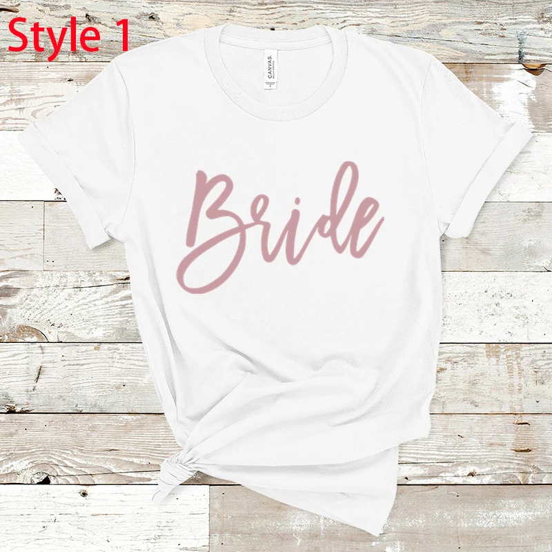 New Bride Party T Shirts Baby of Honor Mother of the Groom Jr. Bridesmaid Bride Flowers Girl Brides Babes Team Bride Maid