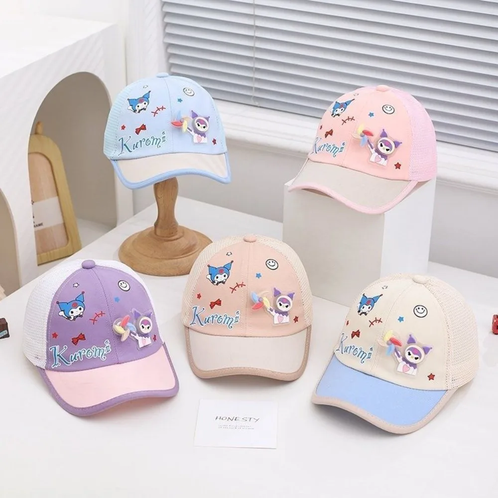 

Sanrio Kuromi Kids Mesh Baseball Cap Summer Kawaii Sun Protection Hat Cute Cartoon Breathable Adjustable Snapback Hat Kids Gifts