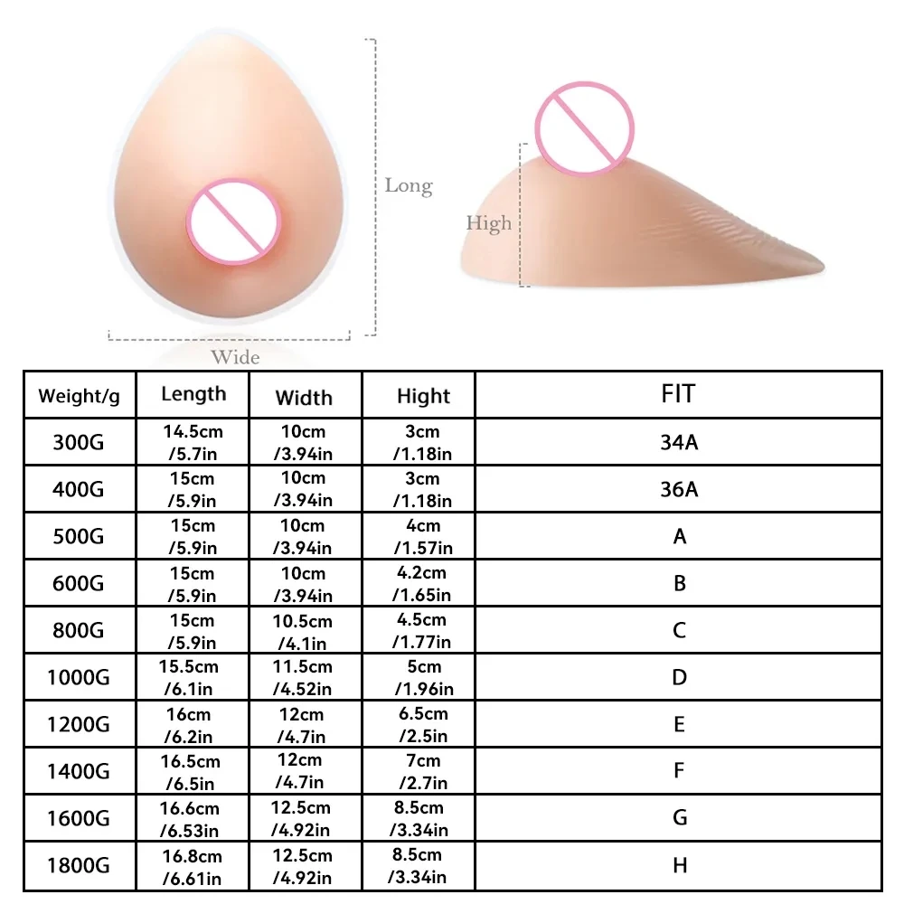 Realistic Silicone False Breasts Self Adhesive Silicone Artificial External Breasts Form Cosplay Shemale Transgender Drag Queen