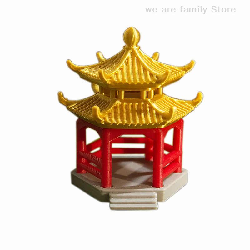 Chinese Pagoda Statue Ancient Building Model Japanese Pavilion Decoration Miniature Rockery Aquarium Bonsai Ornament