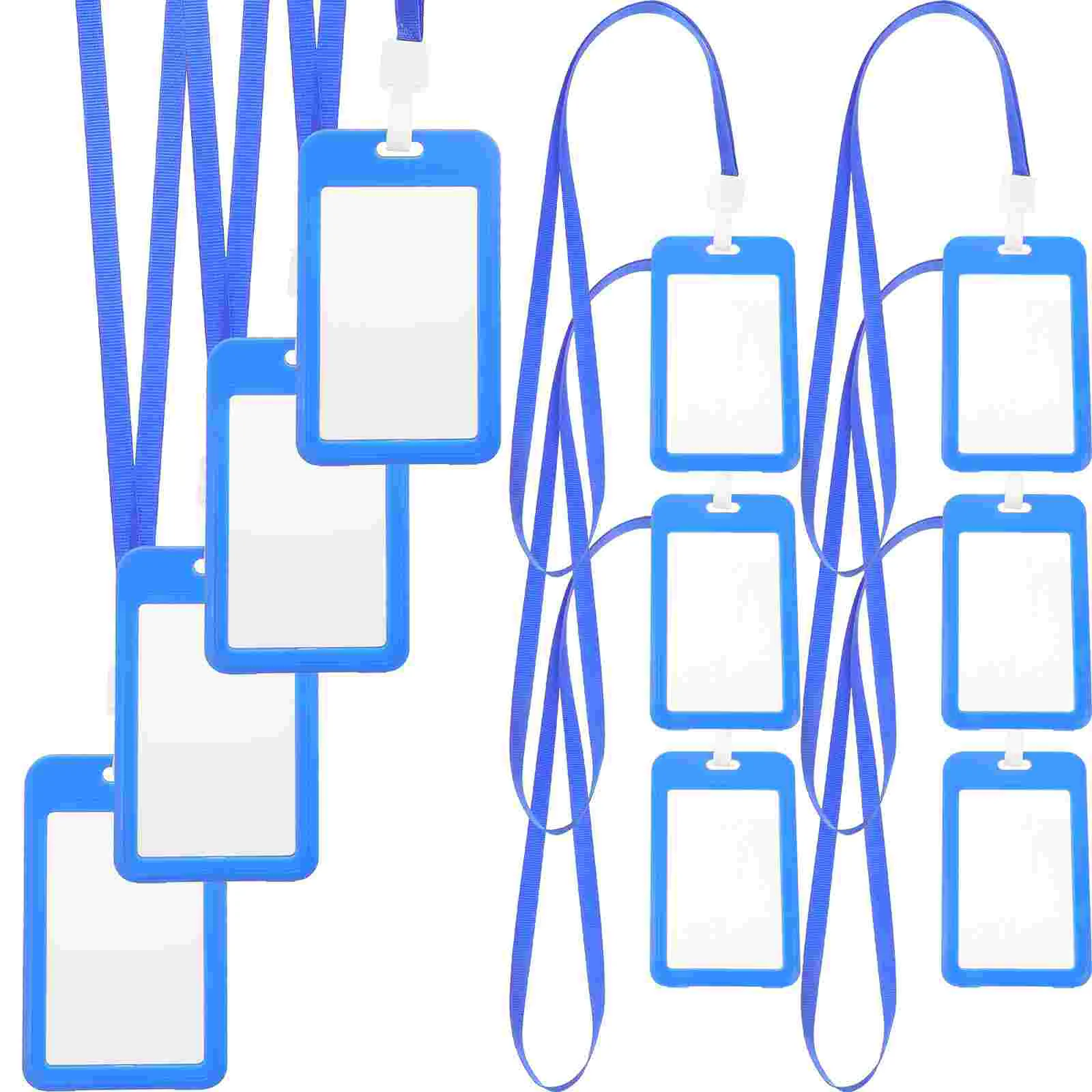 10 pçs transparente titular do cartão de trabalho nome crachá mangas palitos portáteis plástico claro id poliéster estudante reutilizável