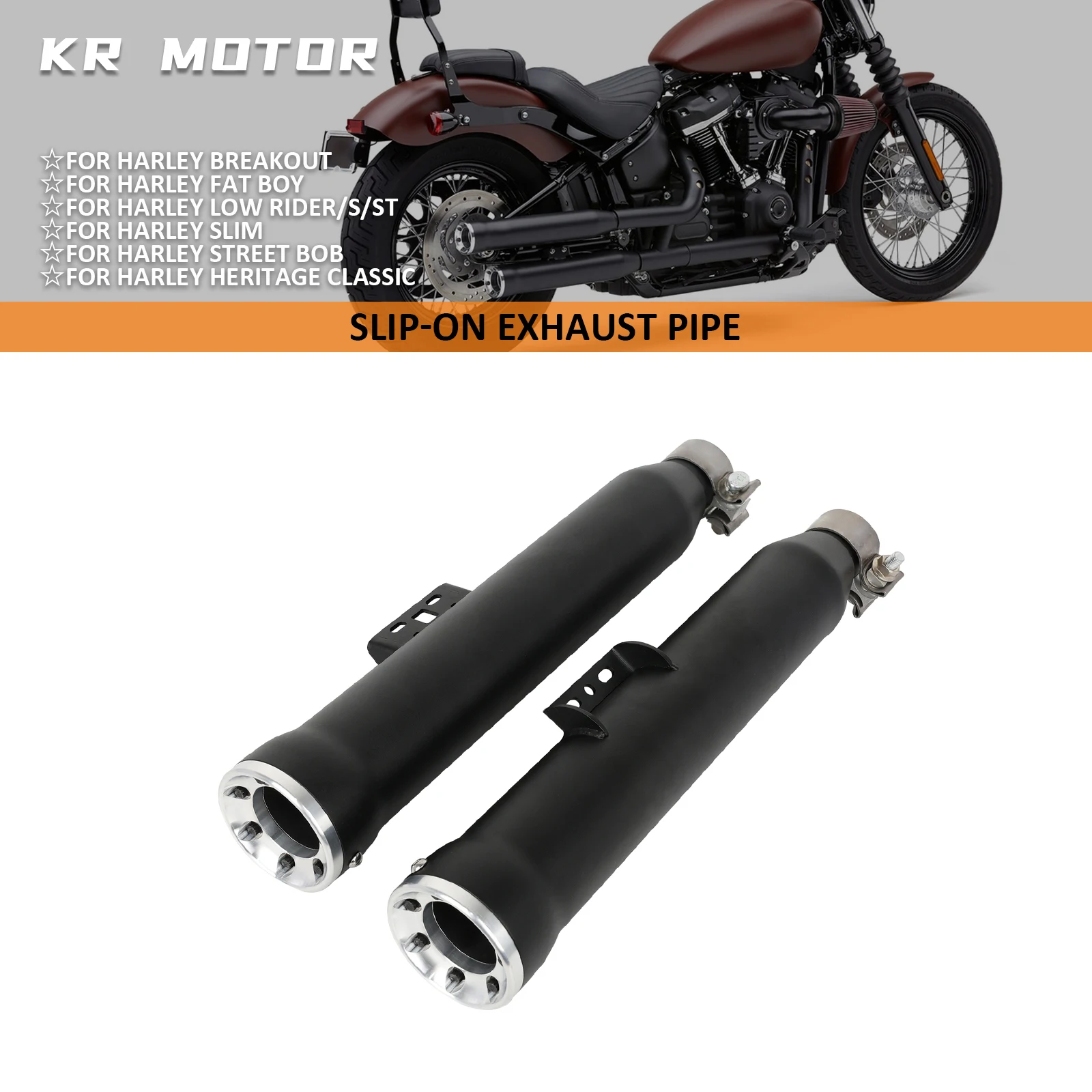 

Motorcycle Exhaust System Muffler Pipe Fits For Harley Softail Street Bob Low Rider S Fat Bob 104 117 FLDE FLHC FXBR 2018-2024