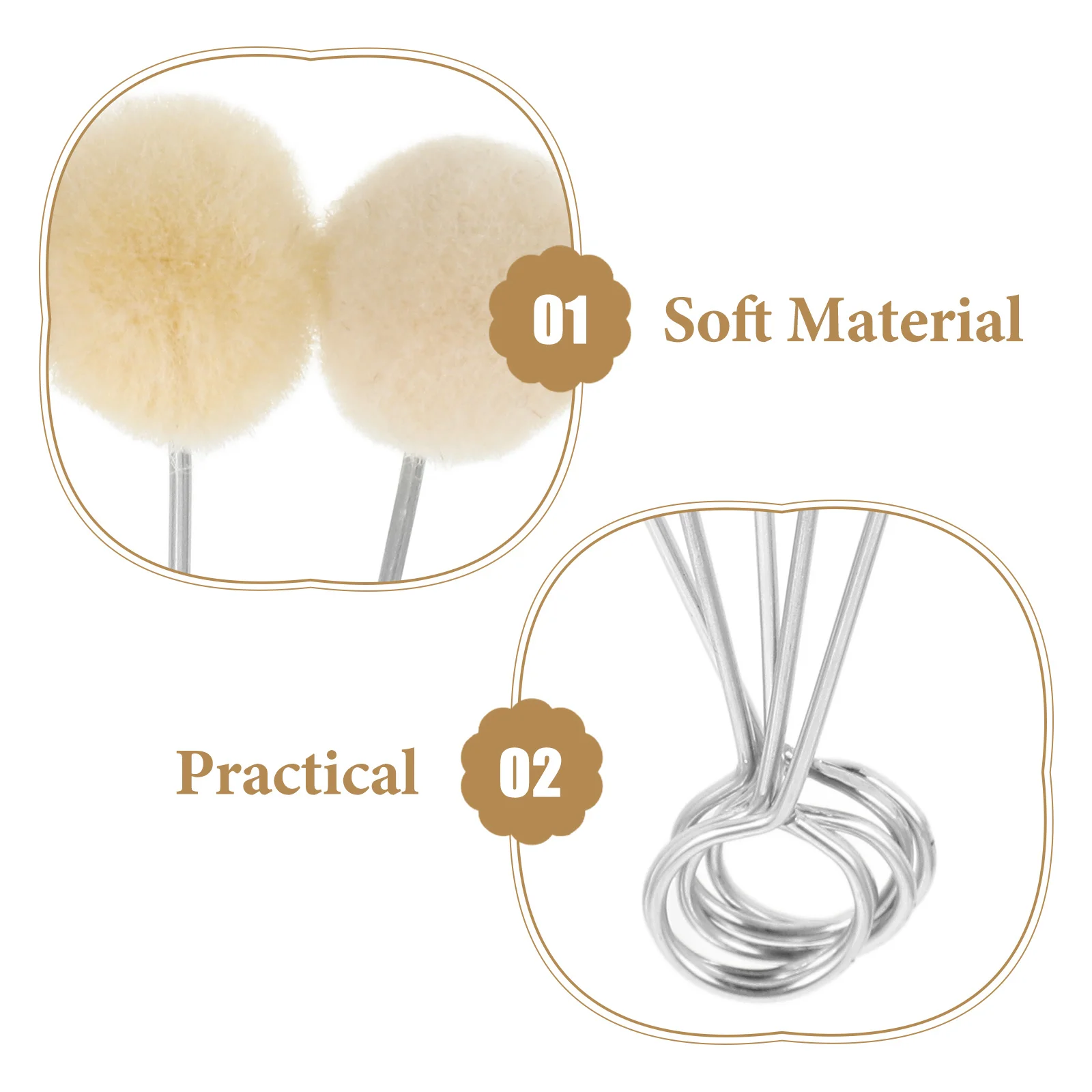 

HAPINARY 10pcs Dye Dauber Brushes Wool Applicator with Metal Handle for Crafting Staining Projects Art Tools