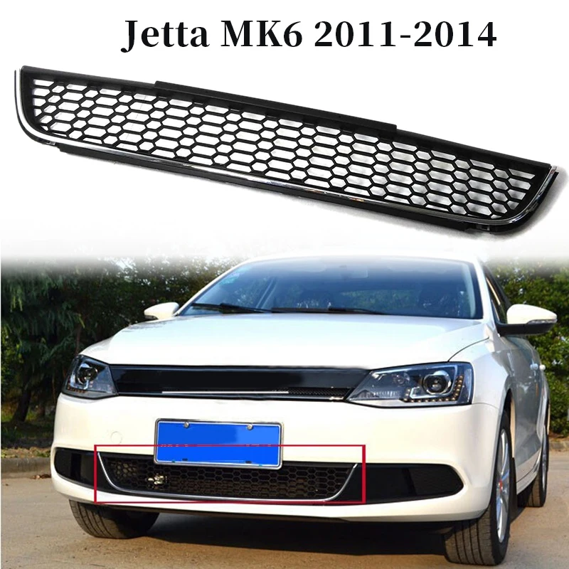 Chromowany przedni zderzak o strukturze plastra miodu dolna kratka wlotu powietrza dla Jetta MK6 Sedan 2011-2014