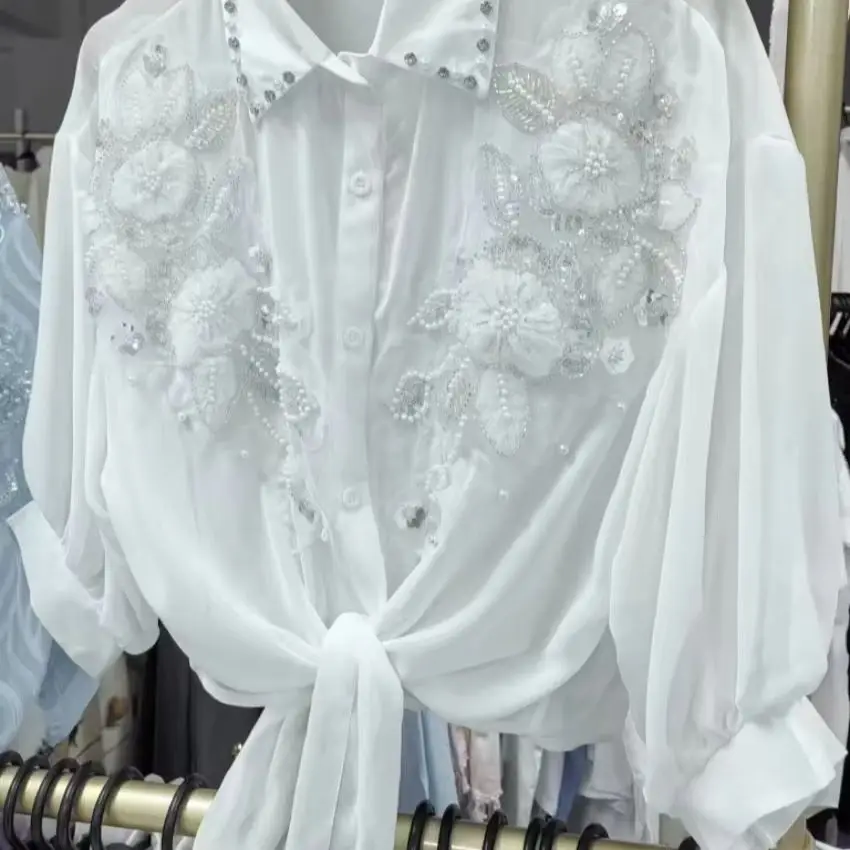 Streetwear Summer Sunscreen Blouses Shirts for Women Cardigans Crop Top Korean Popular Clothes Woman Clothing - view 6