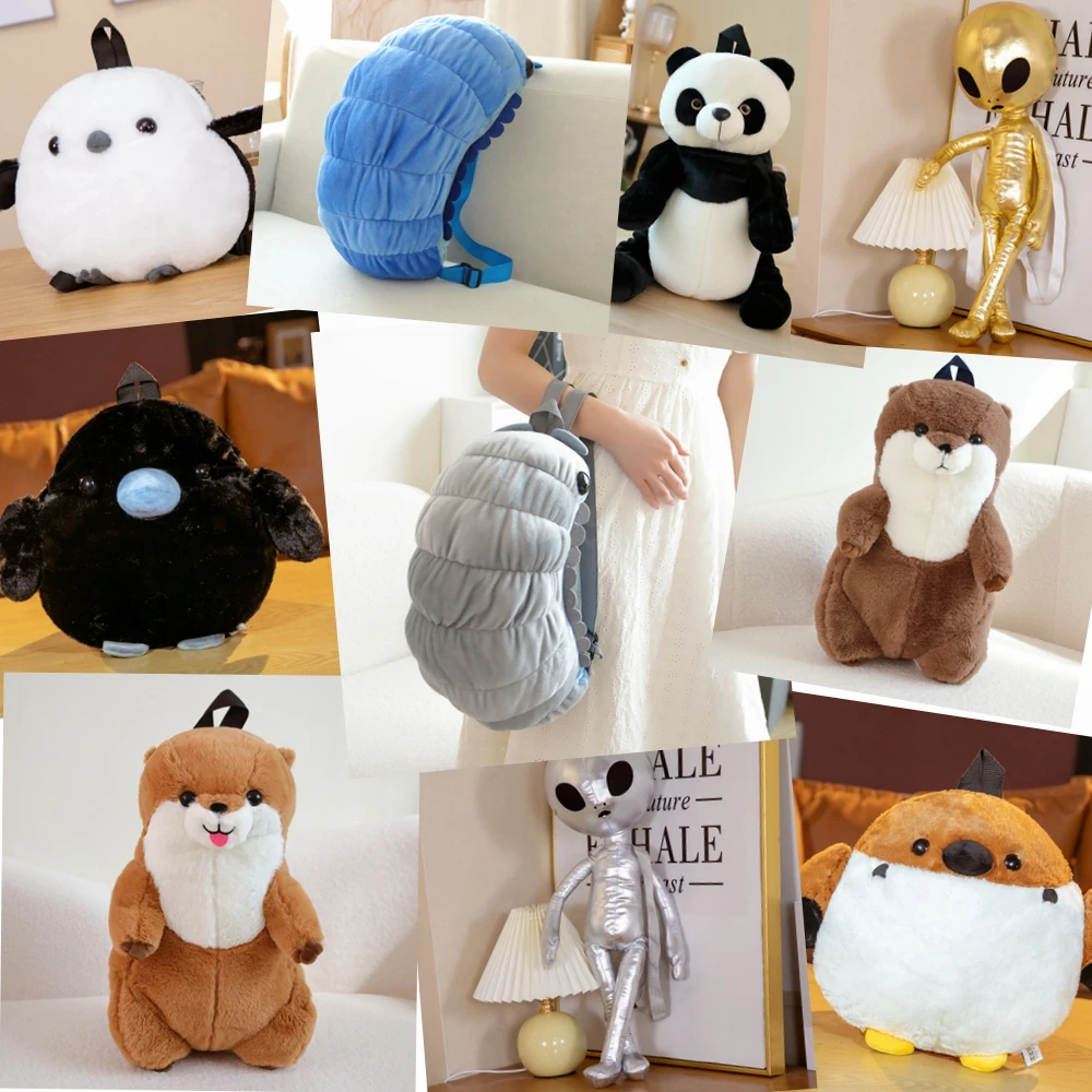 1pc Cute Animal Insect Plush Backpack Doll Place Items For Traveling Children Children's Backpack For School Satchel