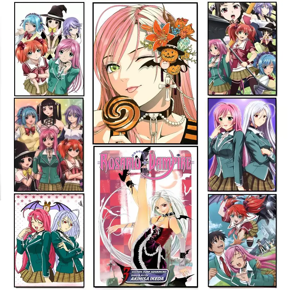 Gothic Harem Fantasy R-Rosario To Vampire Poster HD  Waterproof Wall Sticker Bar Living Room Decor Gift