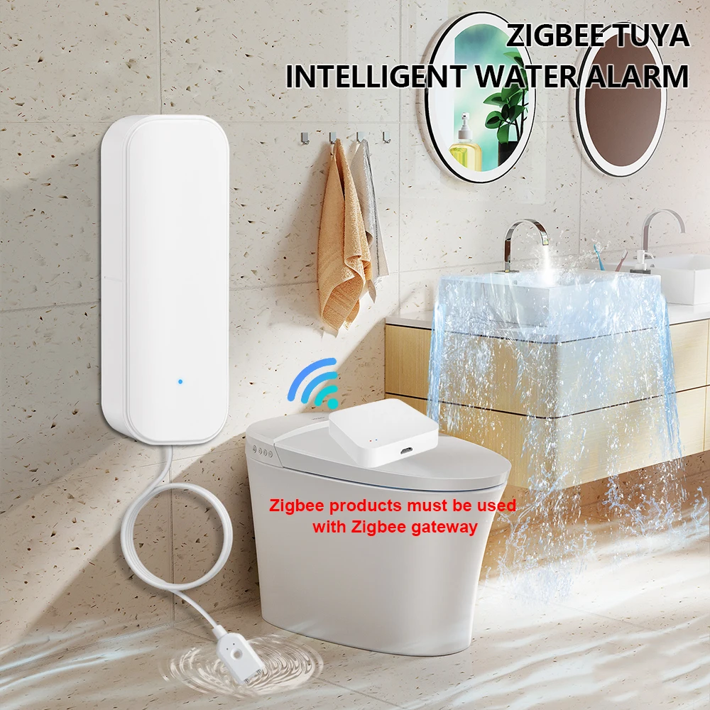 ONENUO Zigbee Water Level Sensor Tuya Leakage Alarm Flood Leak Detector Smart Home Life APP Water Alert Overflow Alarm