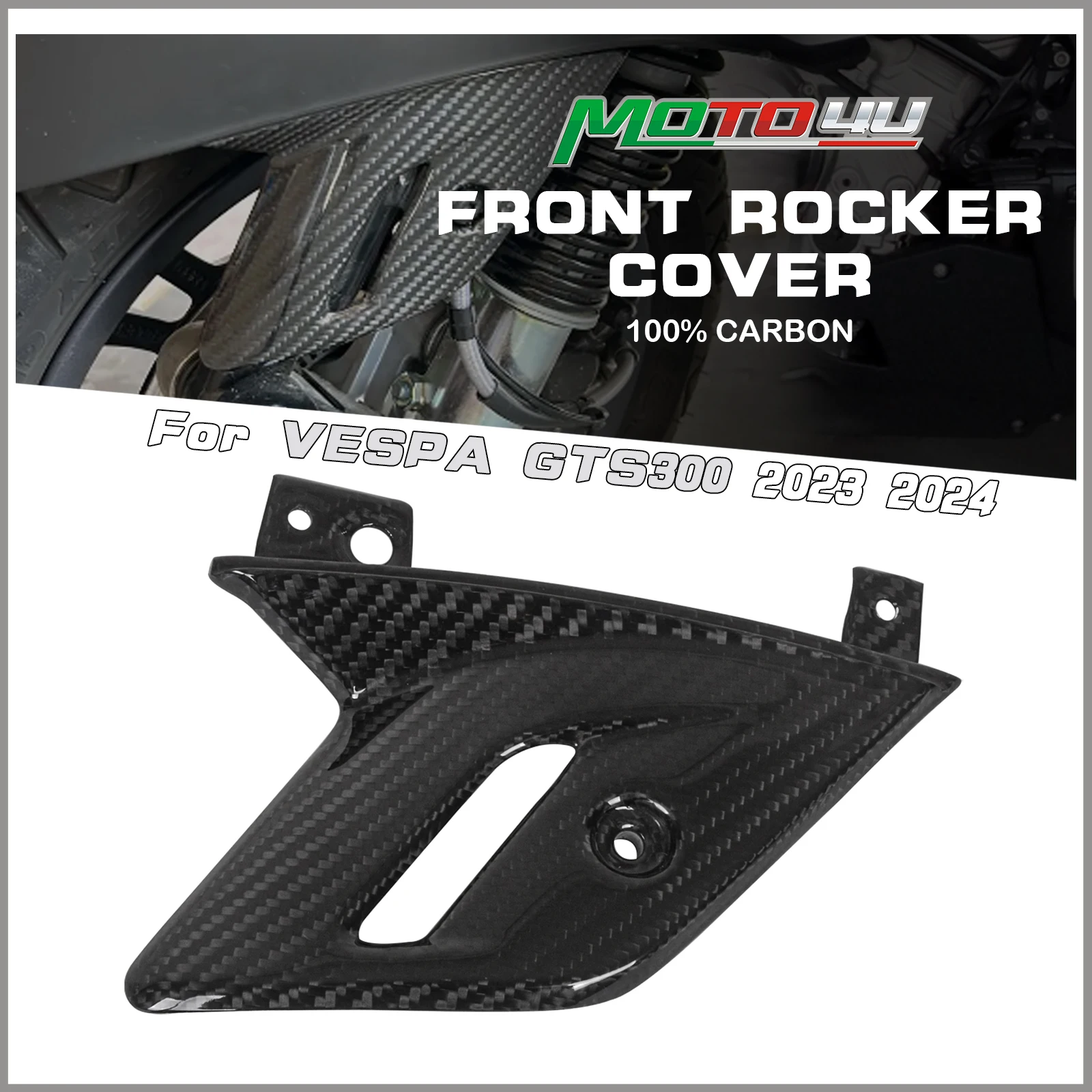 

MOTO4U For VESPA GTS300 GTS 300 125 2023 2024 Carbon Fiber Motorcycle Front Rocker Cover New Wheel Side Guard Scooter Accessorie