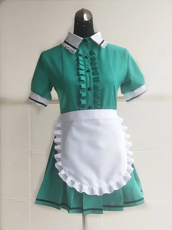 Mistura de anime japonês Hinata Kaho Cosplay para mulheres, vestido de empregada, uniforme, roupa de Halloween, trajes adultos, novo